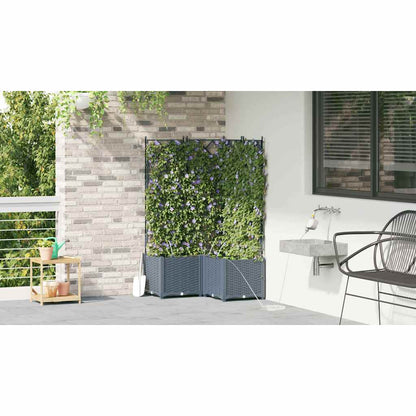 vidaXL Garten-Pflanzgefäß 3 pcs Hellgrau Stahl