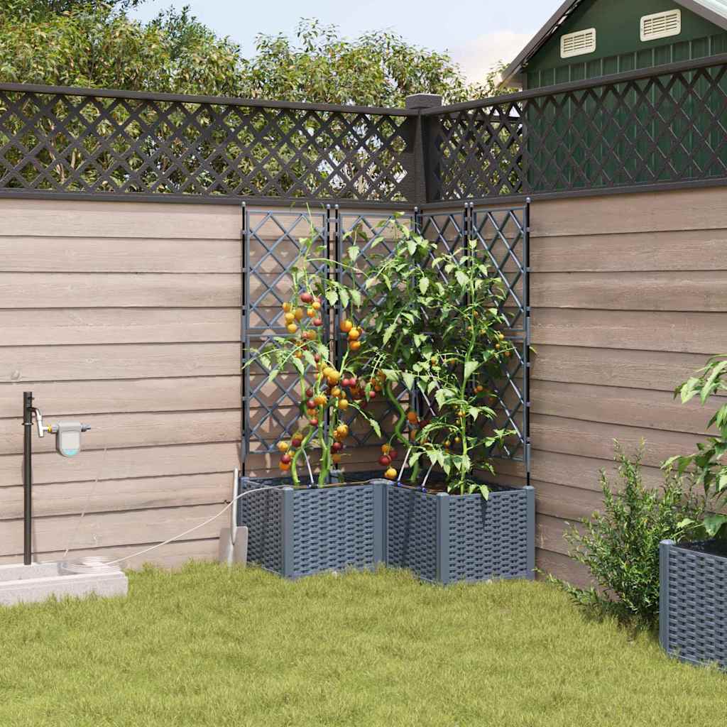 vidaXL Garten-Pflanzgefäß 3 pcs Hellgrau Stahl
