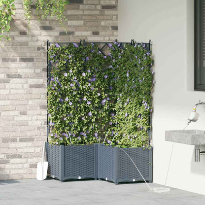 vidaXL Garten-Pflanzgefäß 3 pcs Hellgrau Stahl