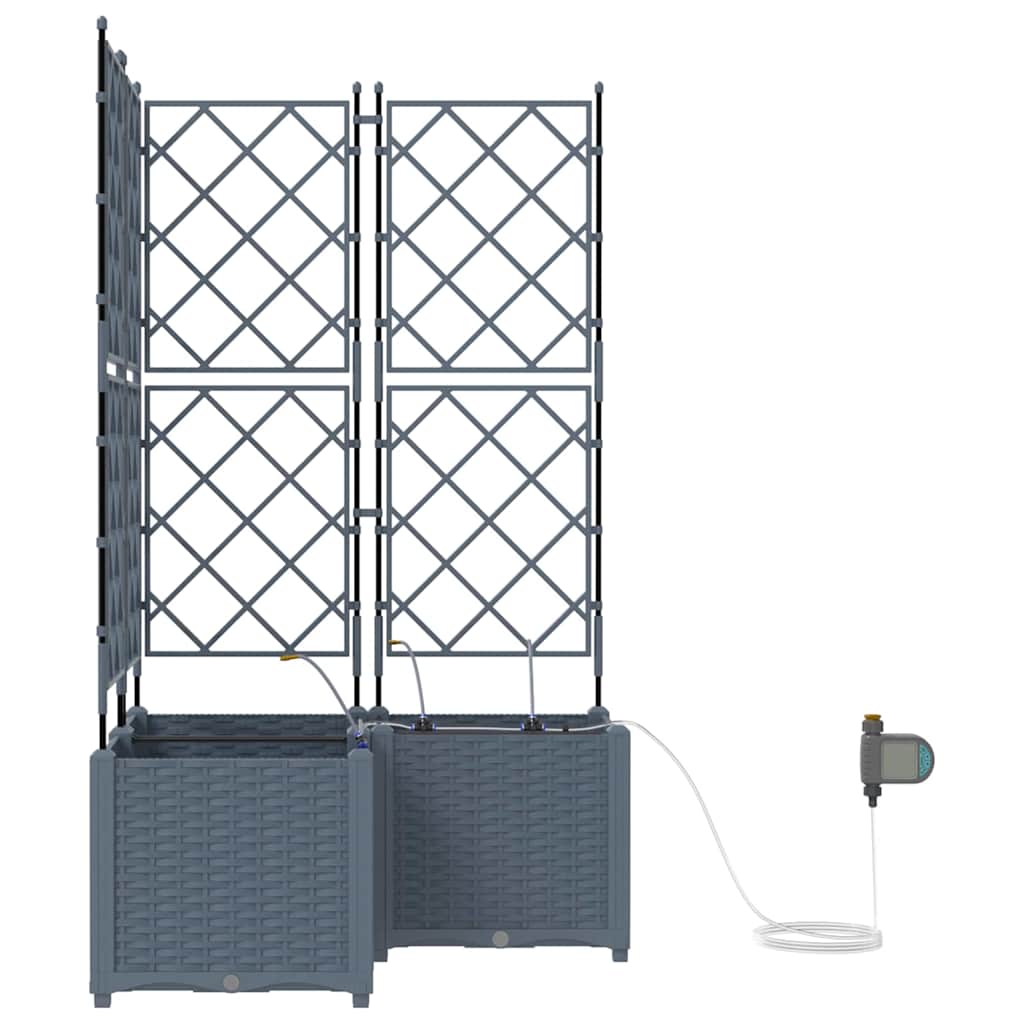 vidaXL Garten-Pflanzgefäß 3 pcs Hellgrau Stahl