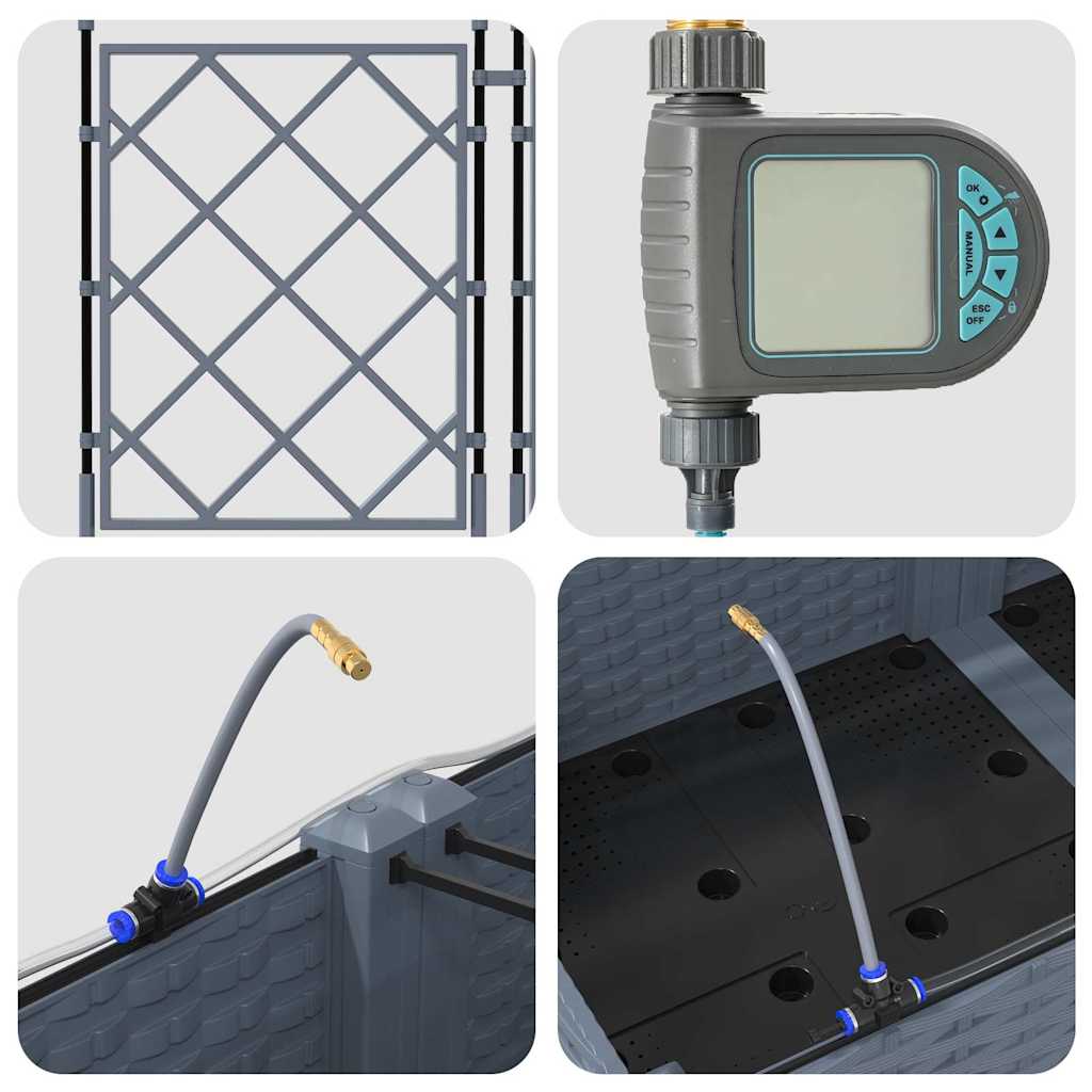 Garten-Pflanzgefäß 5 pcs Hellgrau Stahl