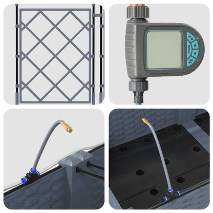 Garten-Pflanzgefäß 5 pcs Hellgrau Stahl