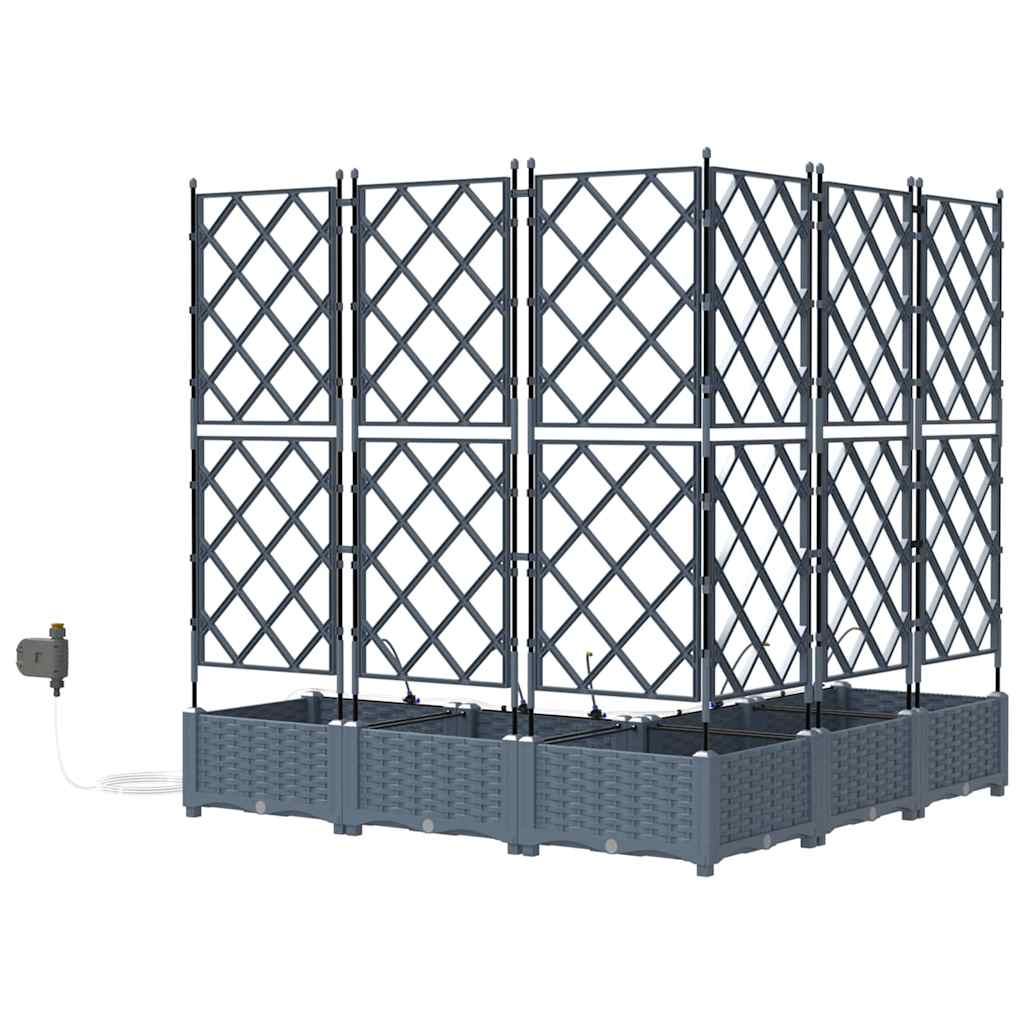 Garten-Pflanzgefäß 5 pcs Hellgrau Stahl