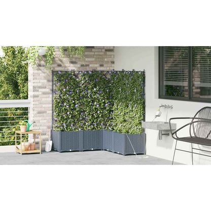 vidaXL Garten-Pflanzgefäß 5 pcs Hellgrau Stahl