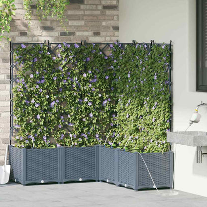 vidaXL Garten-Pflanzgefäß 5 pcs Hellgrau Stahl