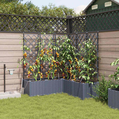 vidaXL Garten-Pflanzgefäß 5 pcs Hellgrau Stahl