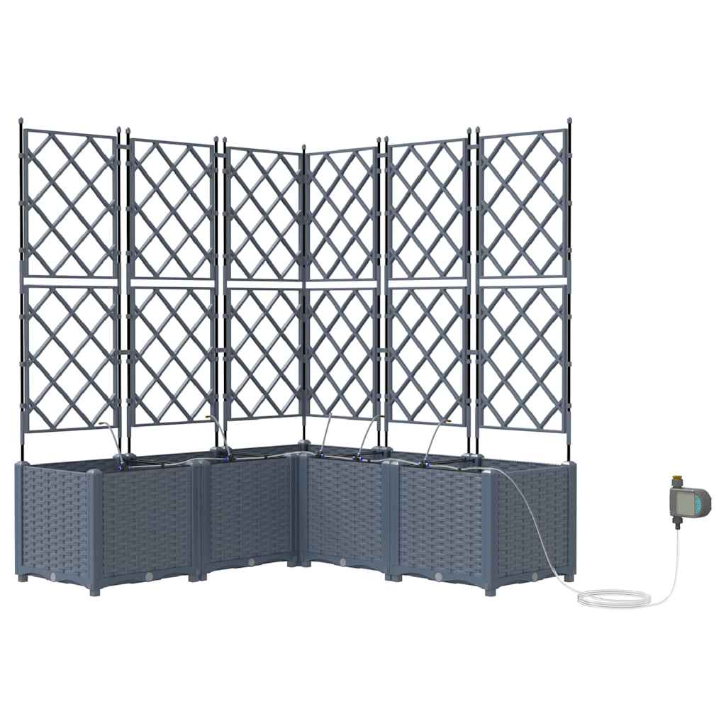 vidaXL Garten-Pflanzgefäß 5 pcs Hellgrau Stahl