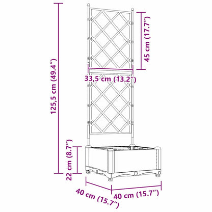 Garten-Pflanzgefäß Weiß 40 x 40 x 125,5 cm Stahl