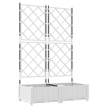 vidaXL Garten-Pflanzgefäß 2 pcs Weiß 80 x 40 x 125,5 cm Stahl