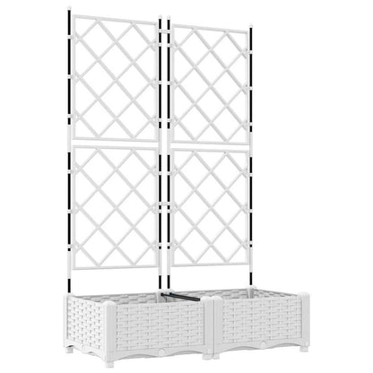 vidaXL Garten-Pflanzgefäß 2 pcs Weiß 80 x 40 x 125,5 cm Stahl