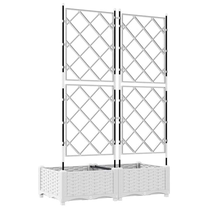 vidaXL Garten-Pflanzgefäß 2 pcs Weiß 80 x 40 x 125,5 cm Stahl