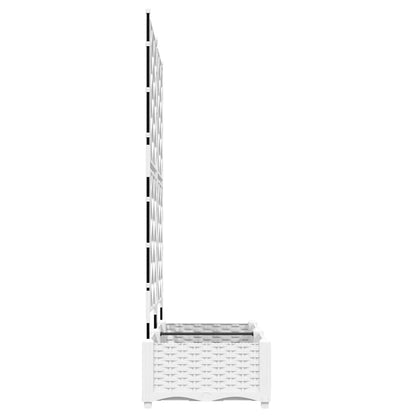 vidaXL Garten-Pflanzgefäß 2 pcs Weiß 80 x 40 x 125,5 cm Stahl
