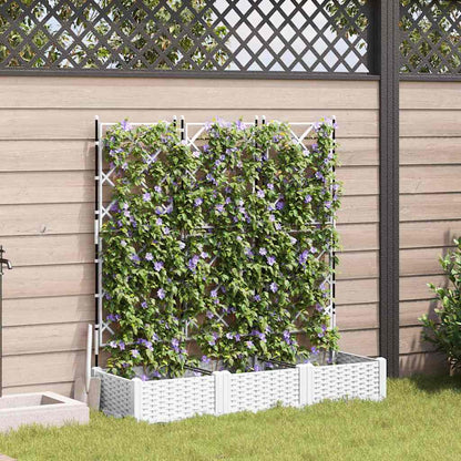 vidaXL Garten-Pflanzgefäß 3 pcs Weiß 120 x 40 x 125,5 cm Stahl