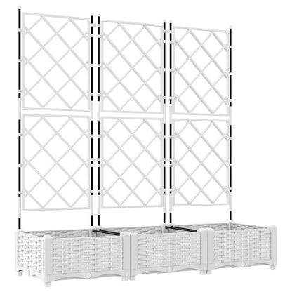 vidaXL Garten-Pflanzgefäß 3 pcs Weiß 120 x 40 x 125,5 cm Stahl