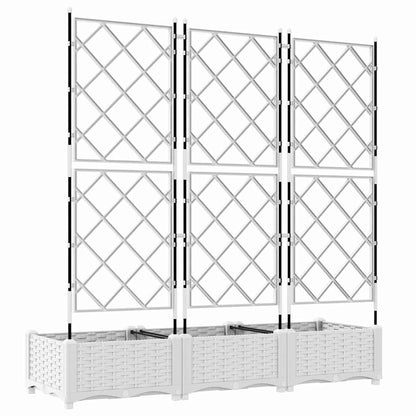vidaXL Garten-Pflanzgefäß 3 pcs Weiß 120 x 40 x 125,5 cm Stahl