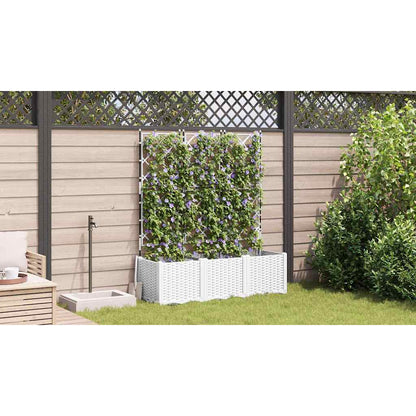 Garten-Pflanzgefäß 3 pcs Weiß 120 x 40 x 143 cm Stahl