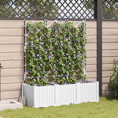 Garten-Pflanzgefäß 3 pcs Weiß 120 x 40 x 143 cm Stahl