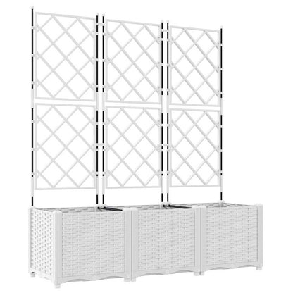 Garten-Pflanzgefäß 3 pcs Weiß 120 x 40 x 143 cm Stahl