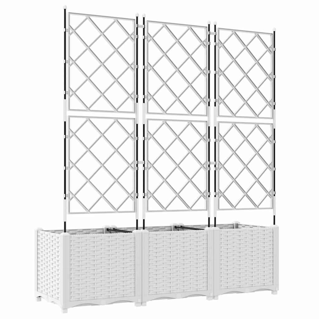 Garten-Pflanzgefäß 3 pcs Weiß 120 x 40 x 143 cm Stahl