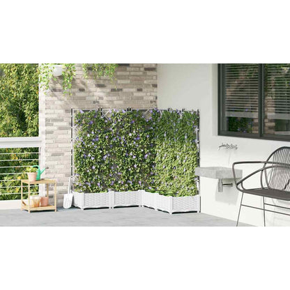 vidaXL Garten-Pflanzgefäß 5 pcs Weiß 120 x 120 x 125,5 cm Stahl