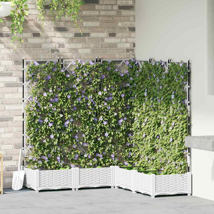 vidaXL Garten-Pflanzgefäß 5 pcs Weiß 120 x 120 x 125,5 cm Stahl