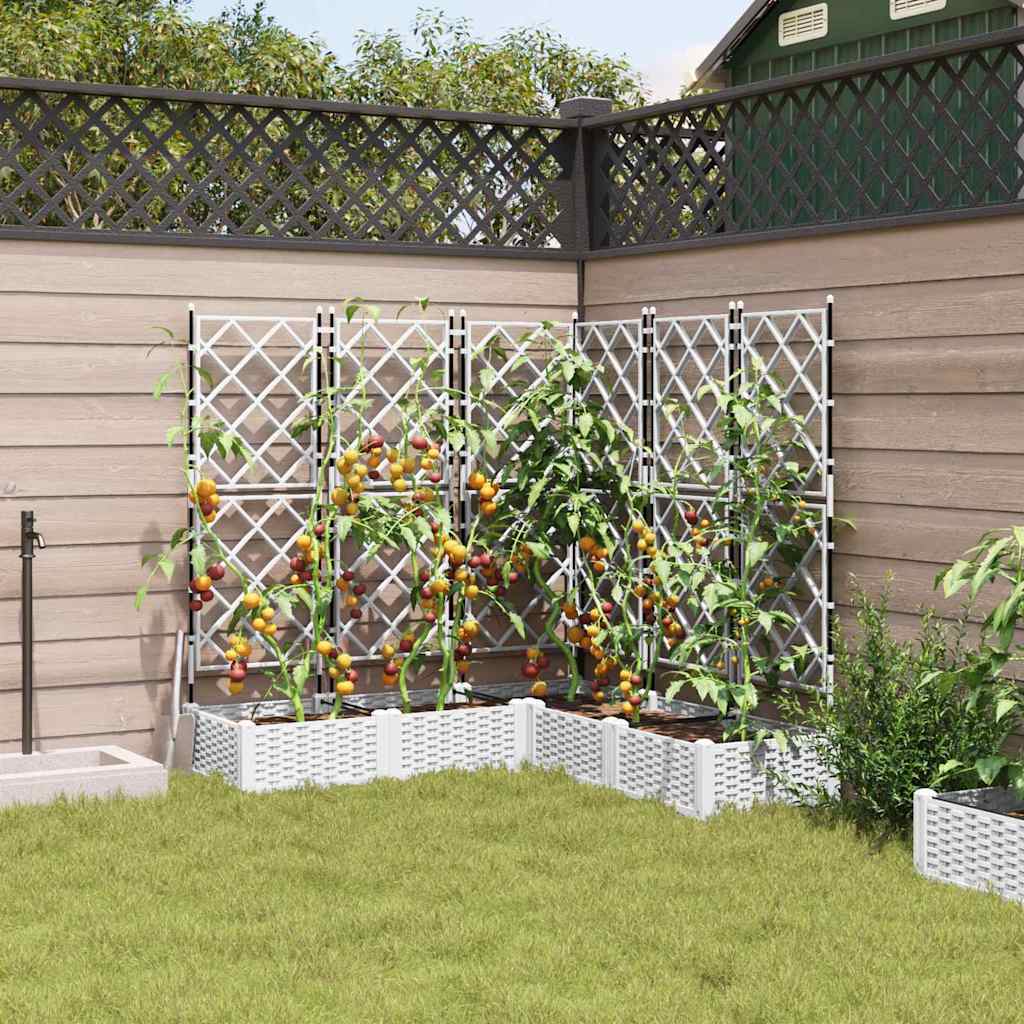 vidaXL Garten-Pflanzgefäß 5 pcs Weiß 120 x 120 x 125,5 cm Stahl