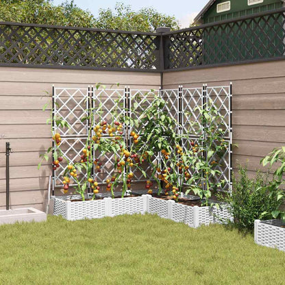 vidaXL Garten-Pflanzgefäß 5 pcs Weiß 120 x 120 x 125,5 cm Stahl