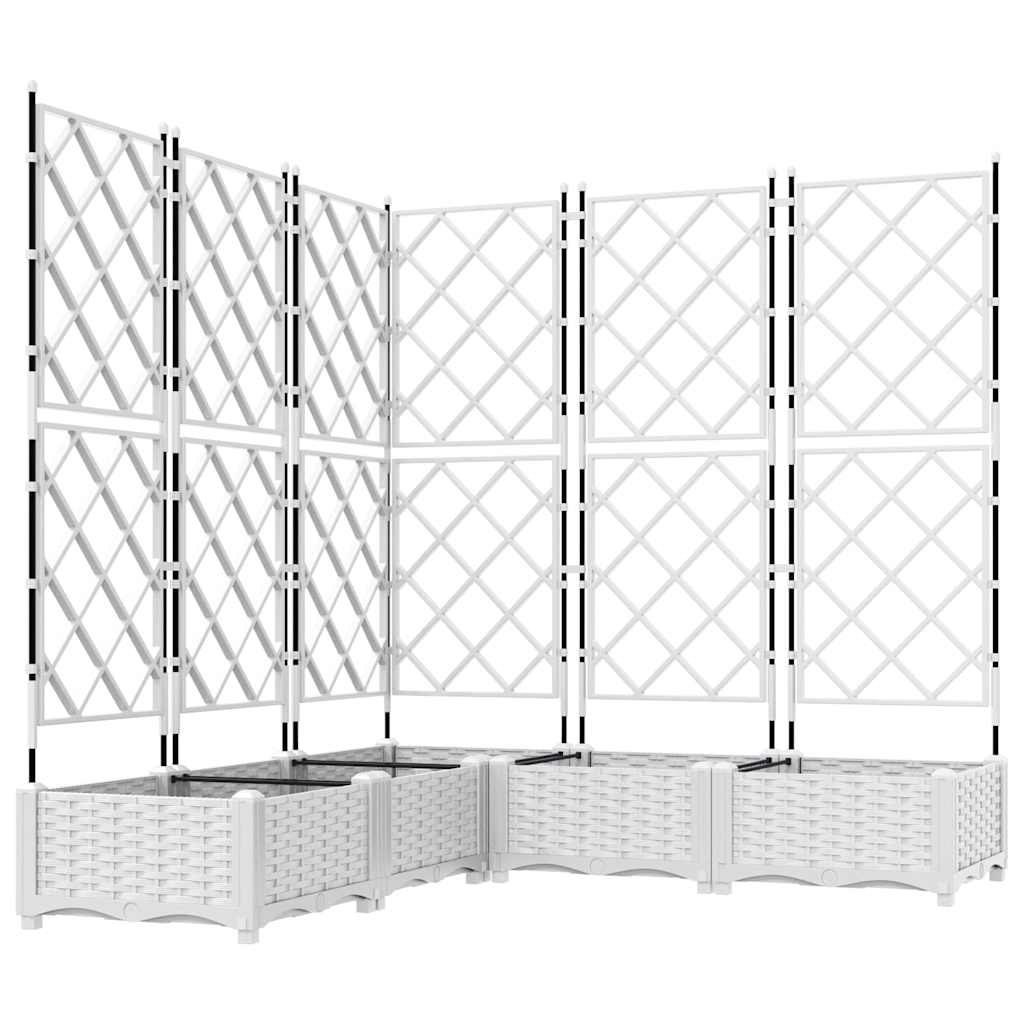 vidaXL Garten-Pflanzgefäß 5 pcs Weiß 120 x 120 x 125,5 cm Stahl