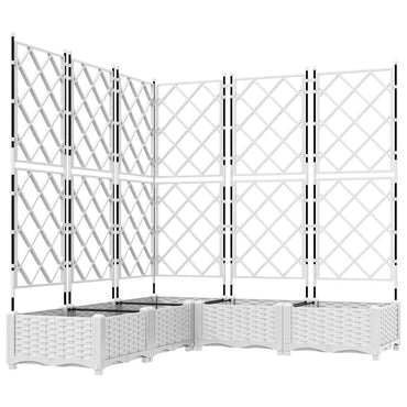 vidaXL Garten-Pflanzgefäß 5 pcs Weiß 120 x 120 x 125,5 cm Stahl