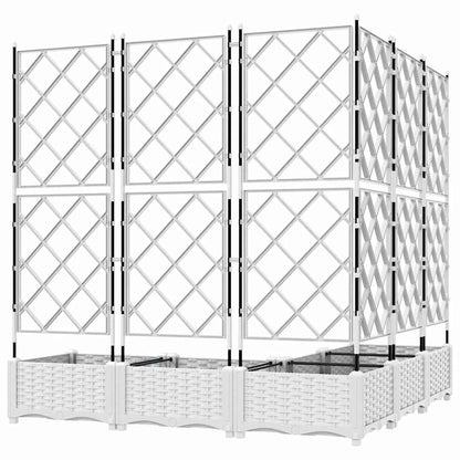 vidaXL Garten-Pflanzgefäß 5 pcs Weiß 120 x 120 x 125,5 cm Stahl