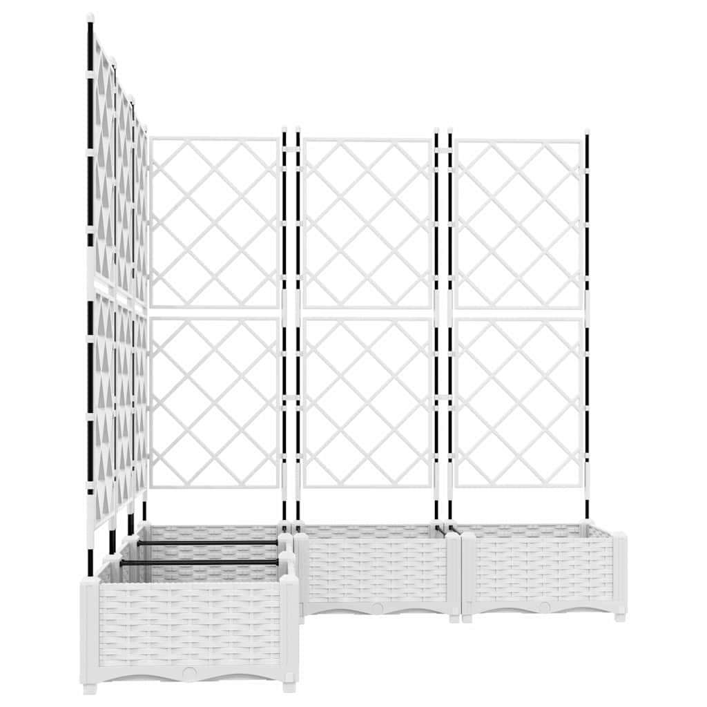 vidaXL Garten-Pflanzgefäß 5 pcs Weiß 120 x 120 x 125,5 cm Stahl