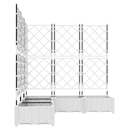 vidaXL Garten-Pflanzgefäß 5 pcs Weiß 120 x 120 x 125,5 cm Stahl