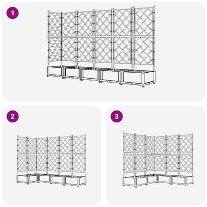 vidaXL Garten-Pflanzgefäß 5 pcs Weiß 120 x 120 x 125,5 cm Stahl