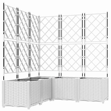 vidaXL Garten-Pflanzgefäß 5 pcs Weiß 120 x 120 x 143 cm Stahl