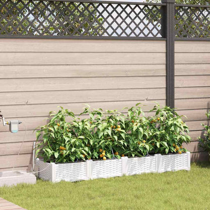 vidaXL Garten-Pflanzgefäß 4 pcs Weiß Stahl