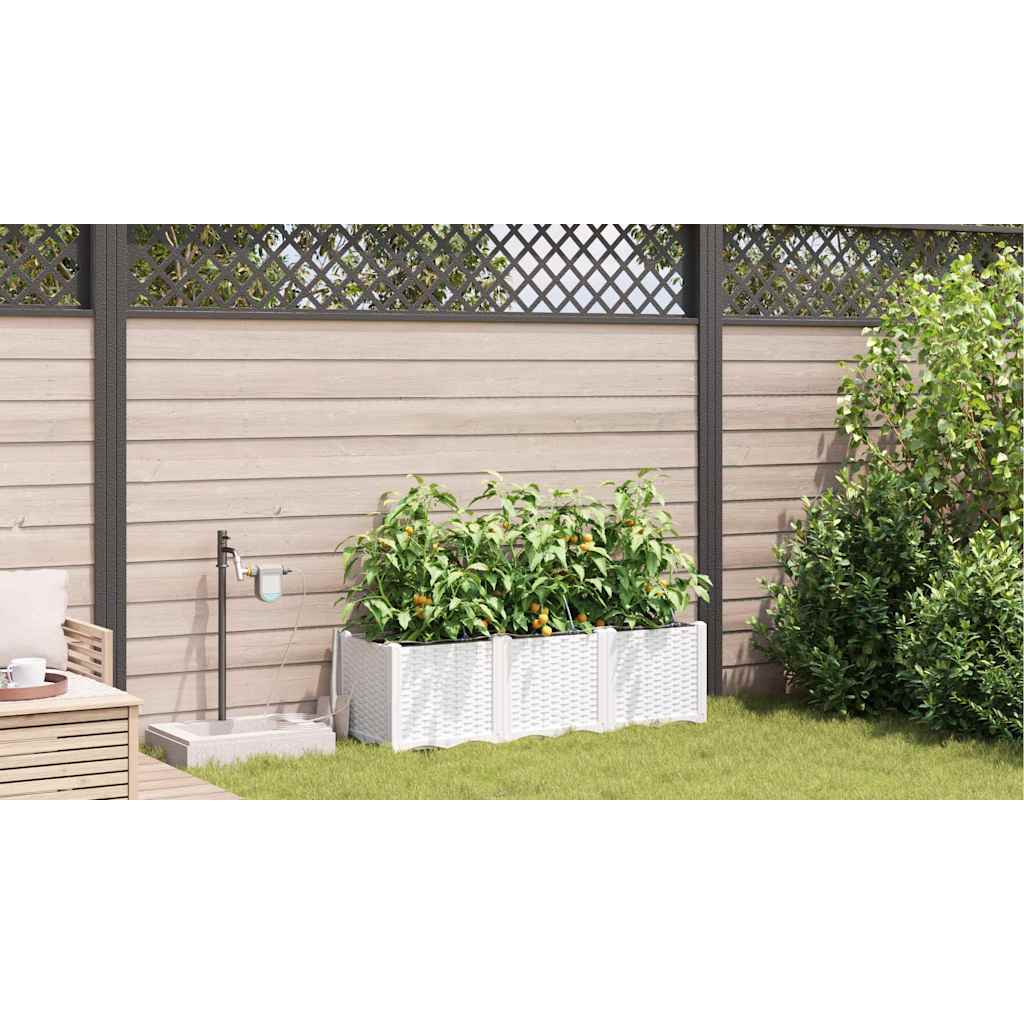 vidaXL Jardinière de jardin 3 pcs Acier blanc