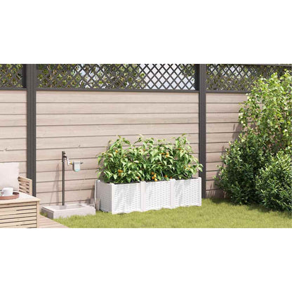 vidaXL Jardinière de jardin 3 pcs Acier blanc