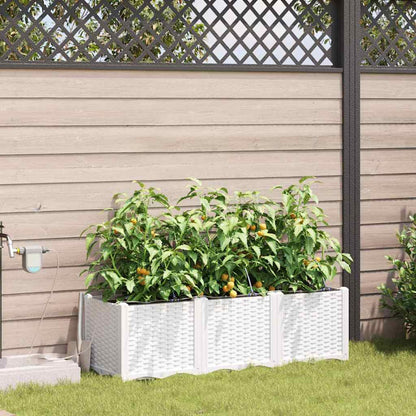 vidaXL Jardinière de jardin 3 pcs Acier blanc