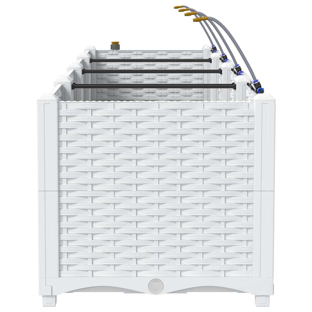 vidaXL Jardinière de jardin 3 pcs Acier blanc