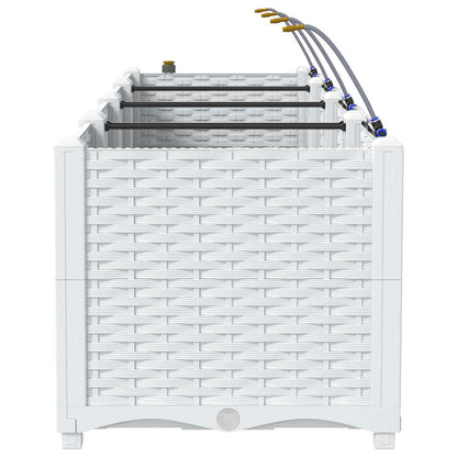 vidaXL Jardinière de jardin 3 pcs Acier blanc
