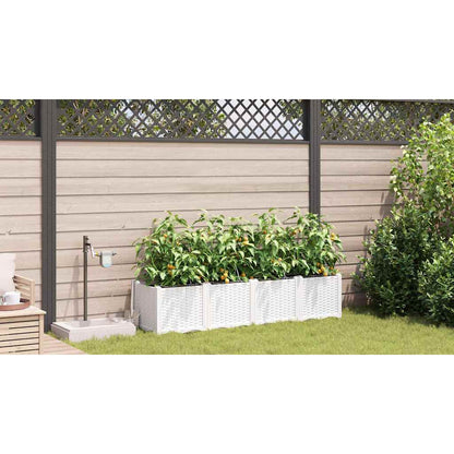 vidaXL Garten-Pflanzgefäß 4 pcs Weiß Stahl