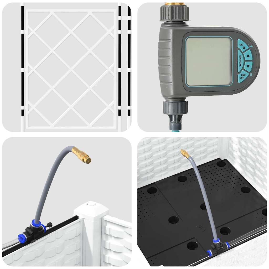 Garten-Pflanzgefäß Weiß 40 x 40 x 126 cm Stahl