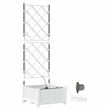 vidaXL Garten-Pflanzgefäß Weiß 40 x 40 x 126 cm Stahl
