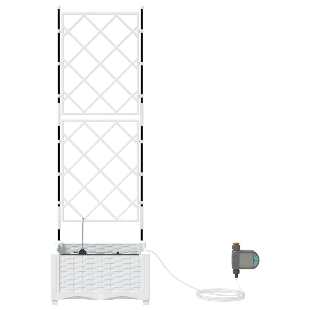 Garten-Pflanzgefäß Weiß 40 x 40 x 126 cm Stahl