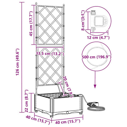Garten-Pflanzgefäß Weiß 40 x 40 x 126 cm Stahl