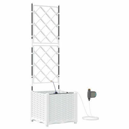 vidaXL Garten-Pflanzgefäß Weiß 40 x 40 x 142 cm Stahl