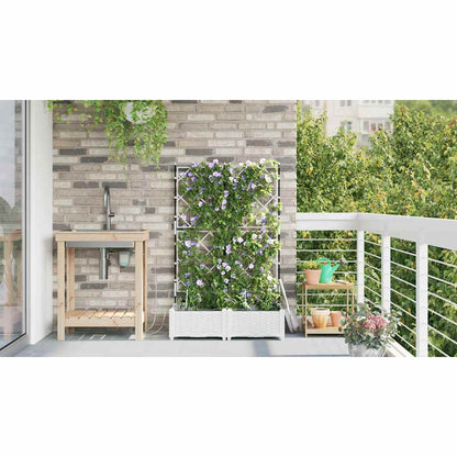 vidaXL Jardinière de jardin 2 pcs blanc acier