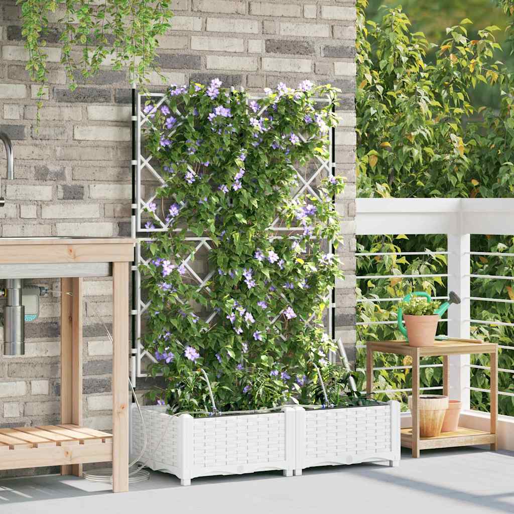 vidaXL Jardinière de jardin 2 pcs blanc acier