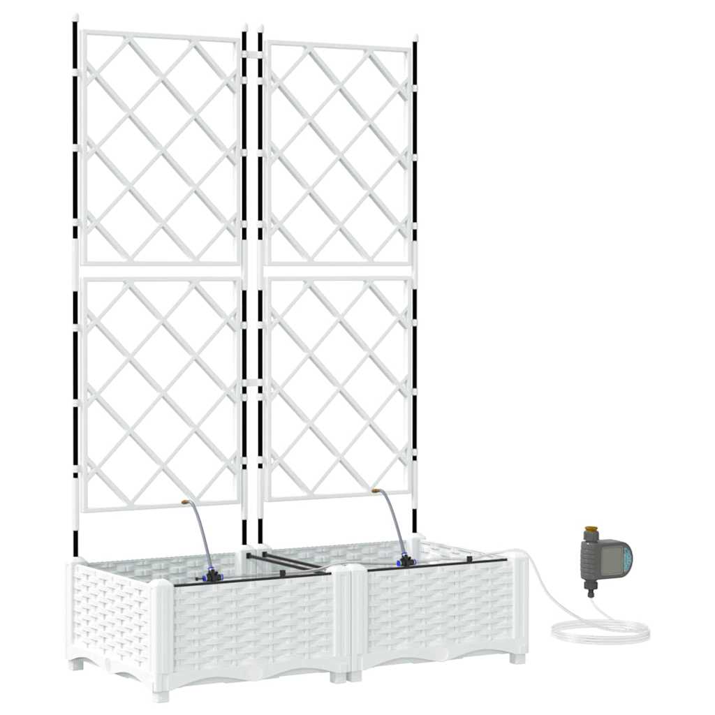 vidaXL Jardinière de jardin 2 pcs blanc acier