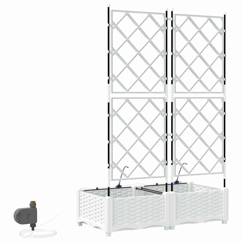 vidaXL Jardinière de jardin 2 pcs blanc acier